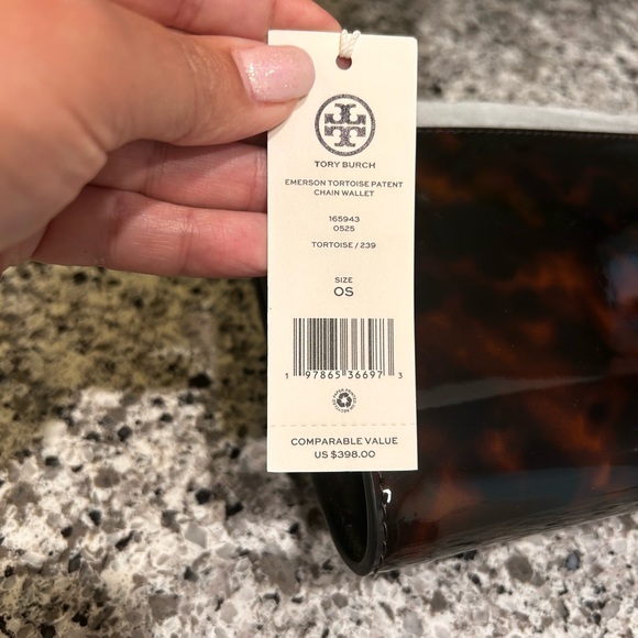 Tory Burch Tortoise Patent Chain Wallet - Picture 3 of 15